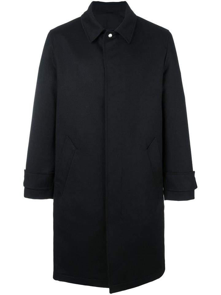 Ami Alexandre Mattiussi Single Breasted Coat, Men's, Size: 50, Black, Cotton/polyester/acetate/wool