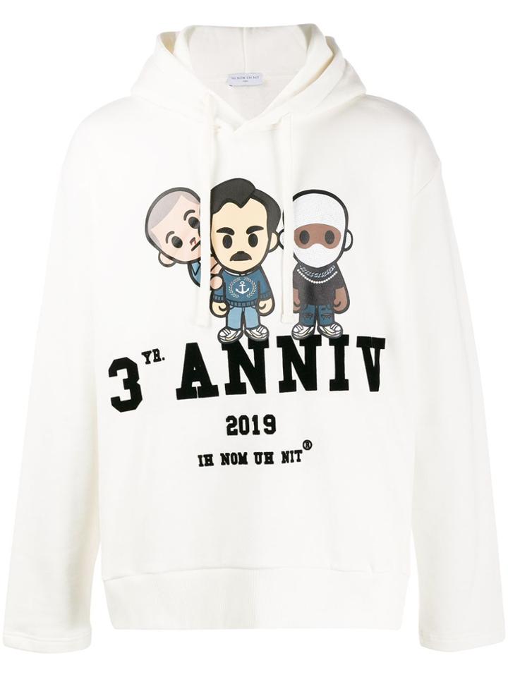 Ih Nom Uh Nit Graphic Print Hooded Jumper - White