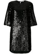 Amen Short Sequin Shift Dress - Black