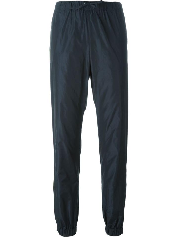 Jil Sander Navy Cuffed Track Pants, Women's, Size: 38, Blue, Polyester