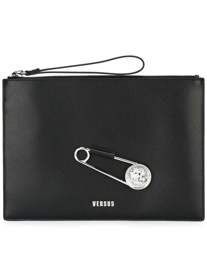 Versus Lion Pin Clutch, Women's, Black