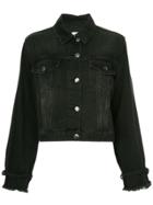 Frame Denim Tie Sleeve Denim Jacket - Black