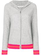 Chinti & Parker Stripe Trim Zipped Hoodie - Grey