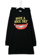 Stella Mccartney Kids Teen Have A Nice Day Hood Sweat Dress - Black