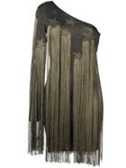Roberto Cavalli Fringed Single Sleeved Dress