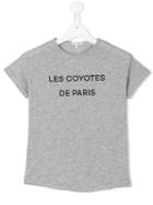 Les Coyotes De Paris Logo Print T-shirt, Girl's, Size: 10 Yrs, Grey