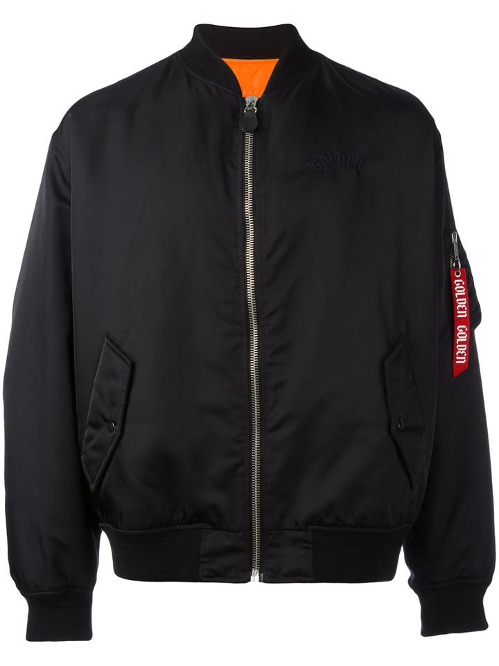 Golden Goose Deluxe Brand Front Zip Bomber Jacket, Men's, Size: Medium, Blue, Polyamide