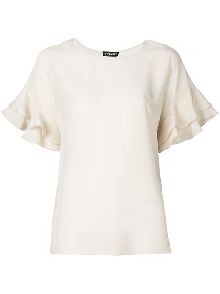 Twin-set Ruffled Sleeves T-shirt - Yellow & Orange