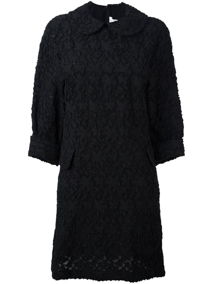 Comme Des Garçons Comme Des Garçons Floral Jacquard Shift Dress, Women's, Size: Small, Black, Cotton/cupro/polyester/nylon