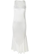 Barbara Casasola Flared Hem Midi Dress, Women's, Size: 38, White, Polyester/silk