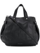 Orciani Snap-fastening Leather Tote - Black
