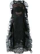 Alberta Ferretti - Criss Cross Ruffle Dress - Women - Silk/polyester/polyamide/other Fibres - 40, Black, Silk/polyester/polyamide/other Fibres
