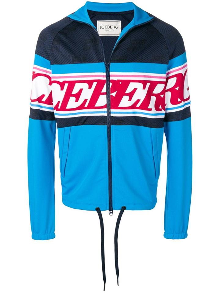Iceberg Logo Stripe Track Top - Blue