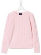 Ralph Lauren Kids Teen Cable-knit Jumper - Pink & Purple