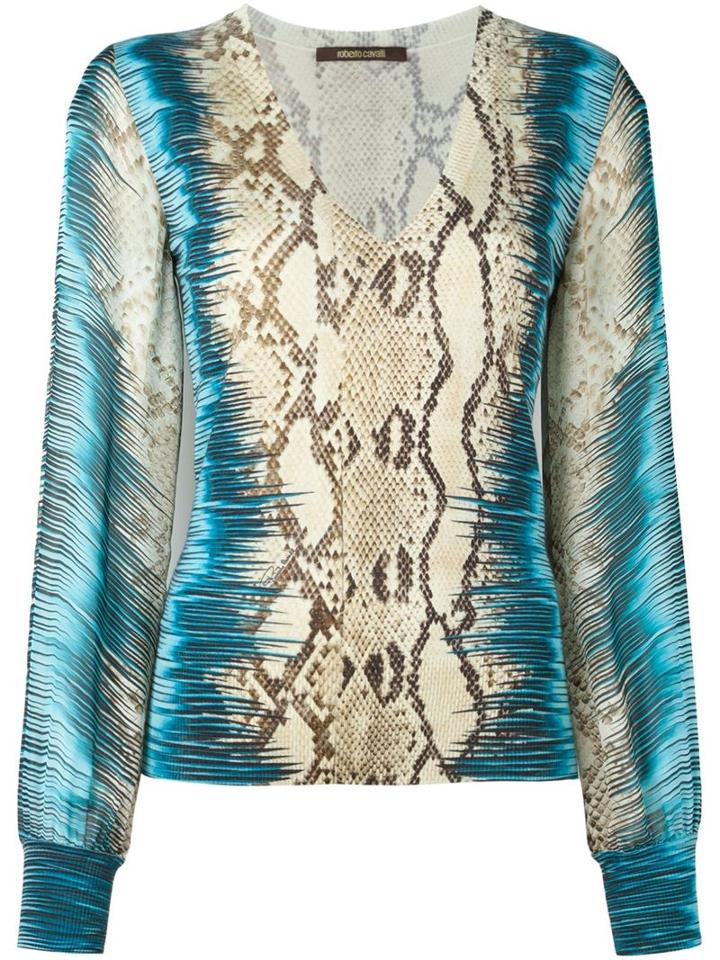 Roberto Cavalli Snakeskin Effect Detail Blouse