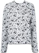 Le Ciel Bleu Knitted Floral Jumper, Women's, Size: 36, White, Cotton/acrylic/nylon