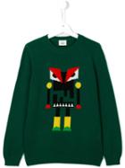 Fendi Kids 'monster' Knitted Sweater, Boy's, Size: 14 Yrs, Green
