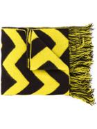 Mp Massimo Piombo Zigzag Pattern Fringed Scarf - Black