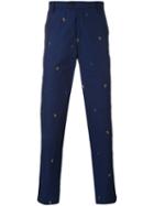 Kenzo - Embroidered Patch Trousers - Men - Cotton - 46, Blue, Cotton