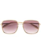 Alexander Mcqueen Eyewear Oversized Square Frame Sunglasses - Gold