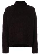 Vince Roll Neck Knit Pullover - Red