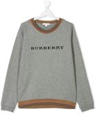 Burberry Kids Teen Logo Print Sweatshirt - Grey
