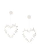 Karen Walker Electric Heart Drop Earrings - Silver