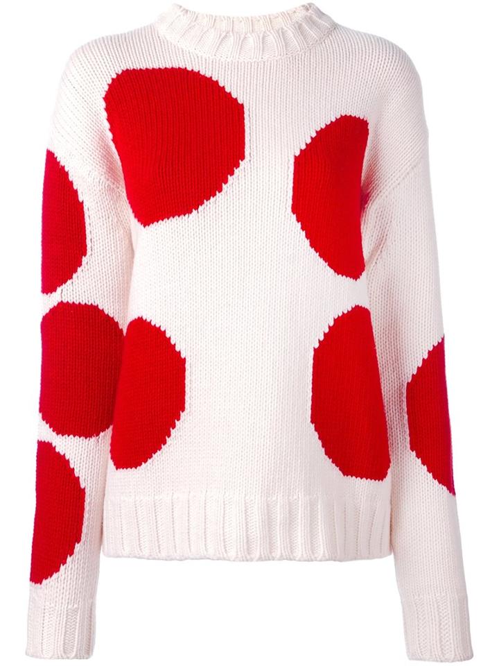 Msgm Dotted Intarsia Jumper, Women's, Size: Small, Nude/neutrals, Polyamide/wool