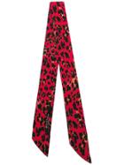 Andamane Leopard Print Thin Scarf - Red