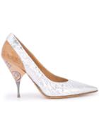 Maison Margiela Foil And Wood Pumps - Silver