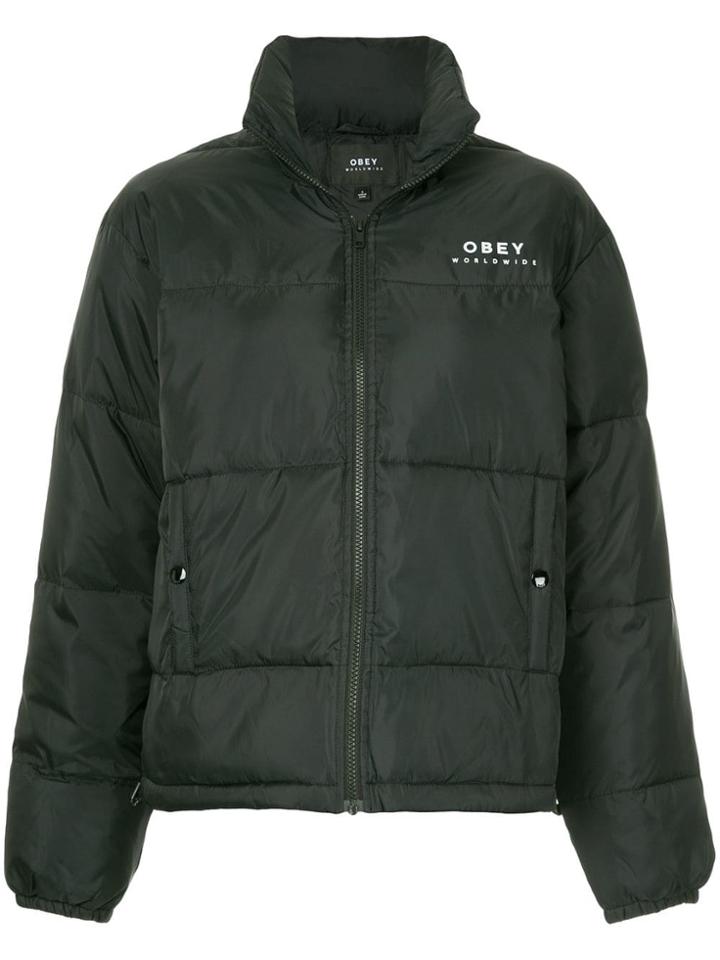 Obey Cropped Padded Jacket - Black