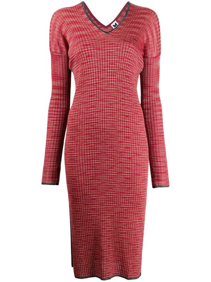 M Missoni Ribbed-knit Dress - Red