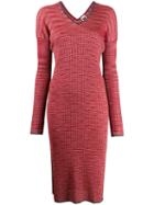 M Missoni Ribbed-knit Dress - Red