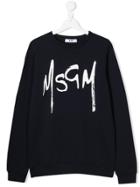 Msgm Kids Logo Sweater - Blue