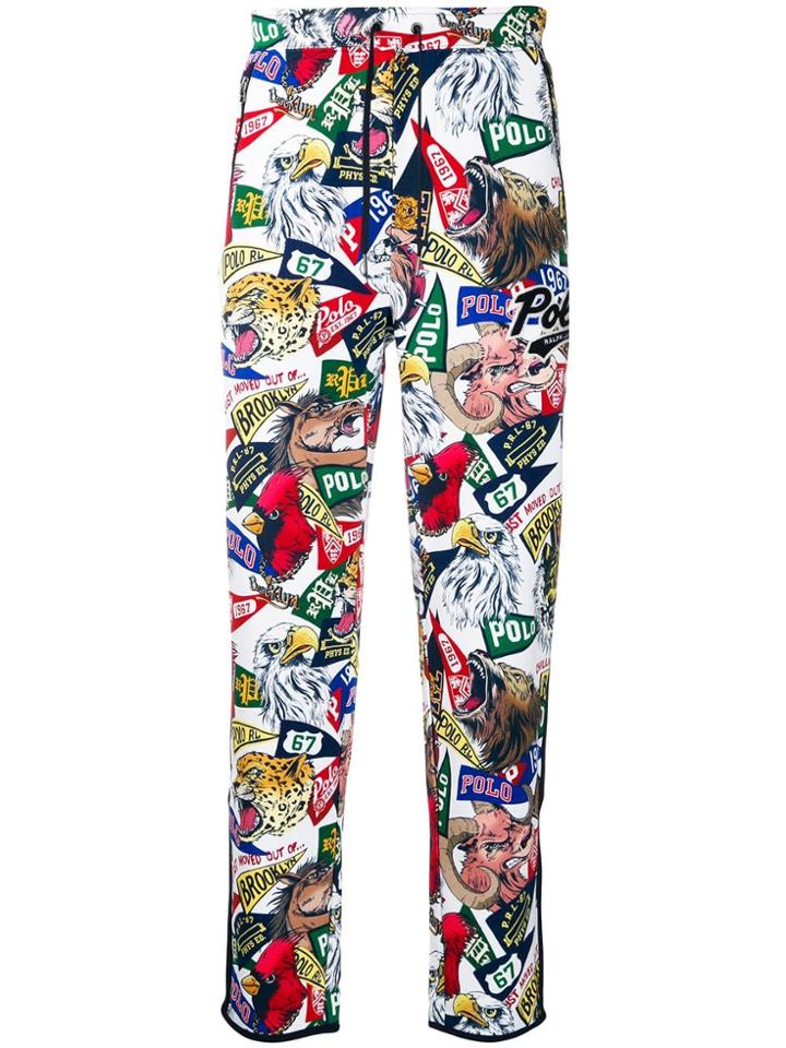 Polo Ralph Lauren Logo Animal Print Trousers - White