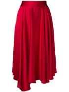 Styland Asymmetric Midi Skirt - Red