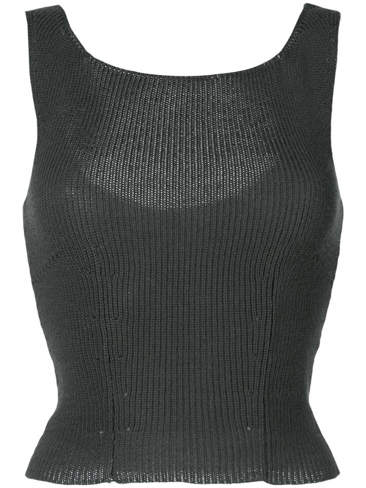 Comme Des Garçons Vintage 1997 Cropped Knitted Tank - Grey