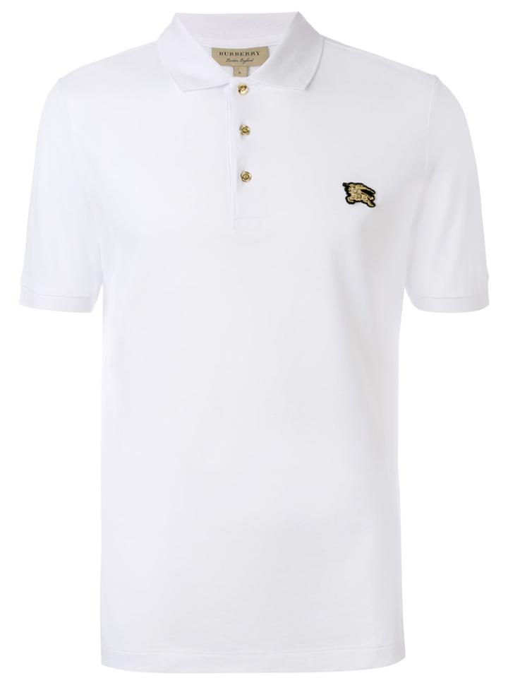 Burberry Embroidered Logo Polo Shirt - White