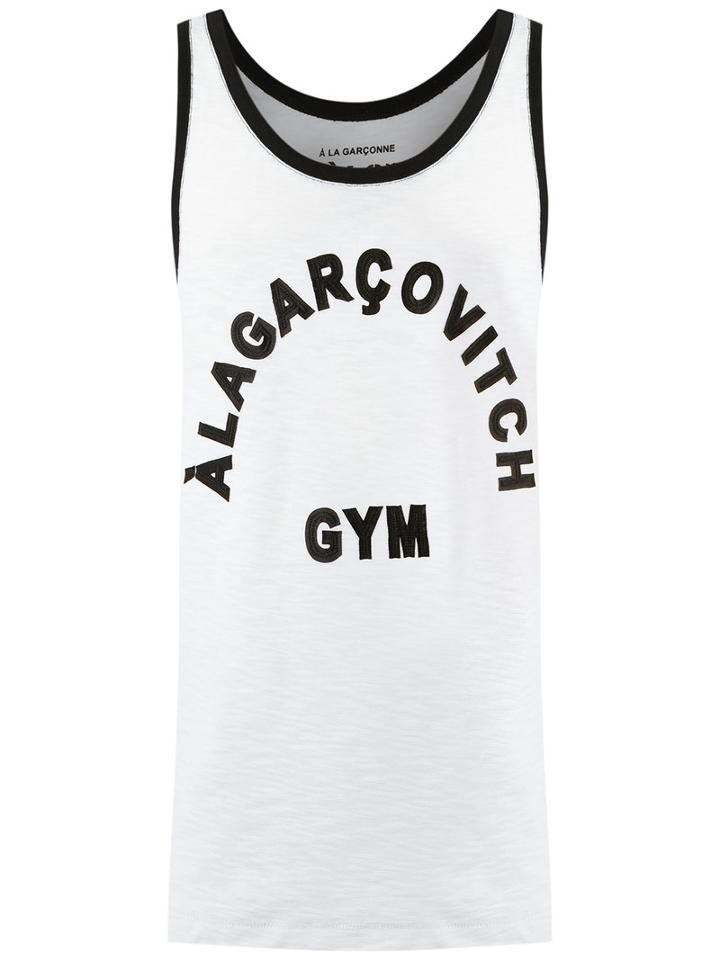 À La Garçonne - Printed Tank Top - Unisex - Cotton - M, White, Cotton