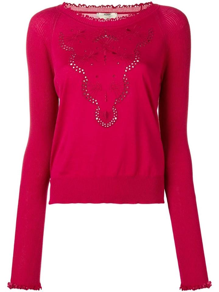 Fendi Eyelet Detail Sweater - Pink