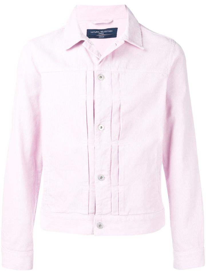 Natural Selection Denim Bomber Jacket - Pink
