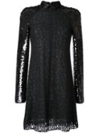Giamba Sequined Lace Dress, Women's, Size: 40, Black, Nylon/viscose