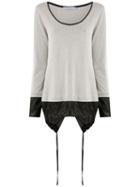 Mara Mac Layered Long Sleeved Top - Grey