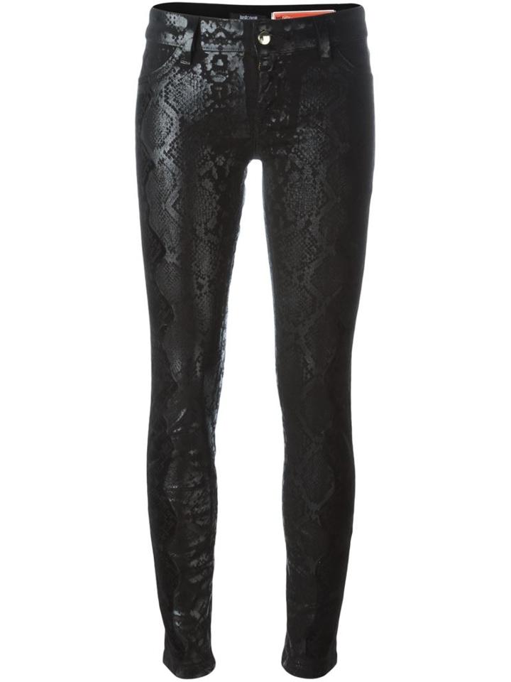 Just Cavalli Snakeskin Effect Skinny Trousers