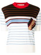 Marni Contrast-patch Striped Sweatshirt - Multicolour