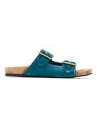 Prada Buckle Slip-on Sandals - Blue