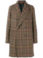 Barena Checked Double-breasted Coat - Nude & Neutrals