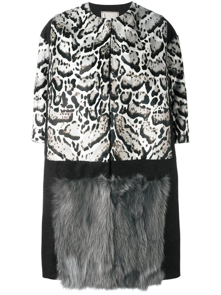 Antonio Marras Animal Print Fur Coat - Black