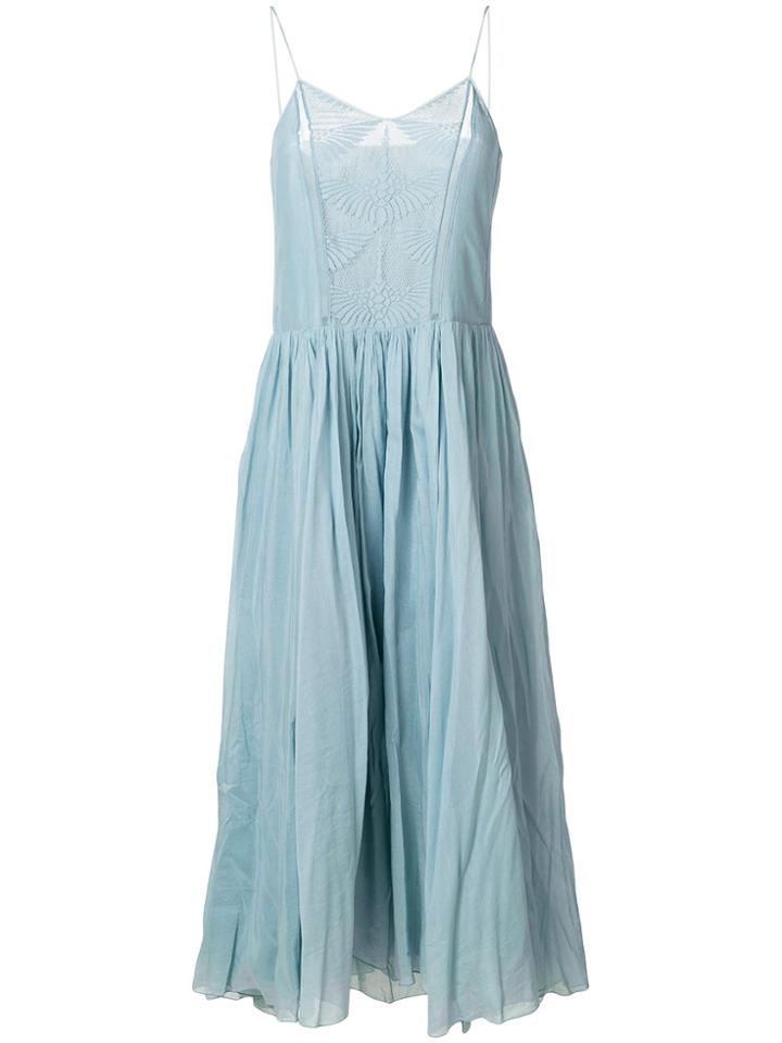 Forte Forte Long Gathered Dress - Blue