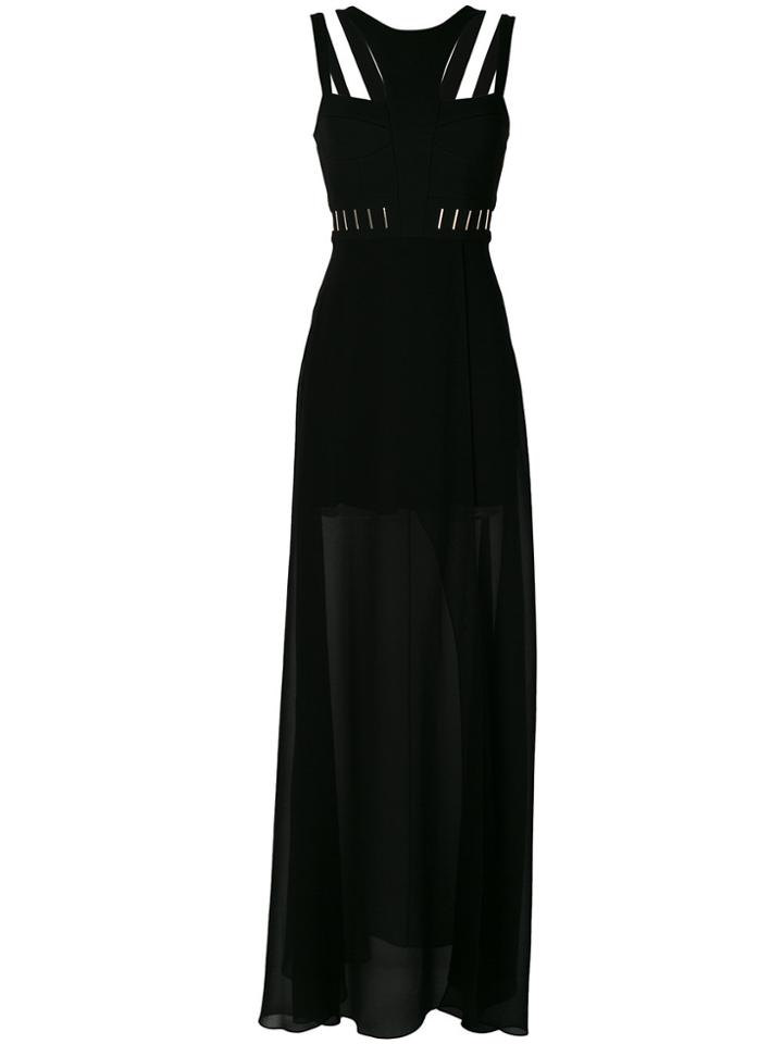 Versace Collection Cut-out Detail Sheer Gown - Black